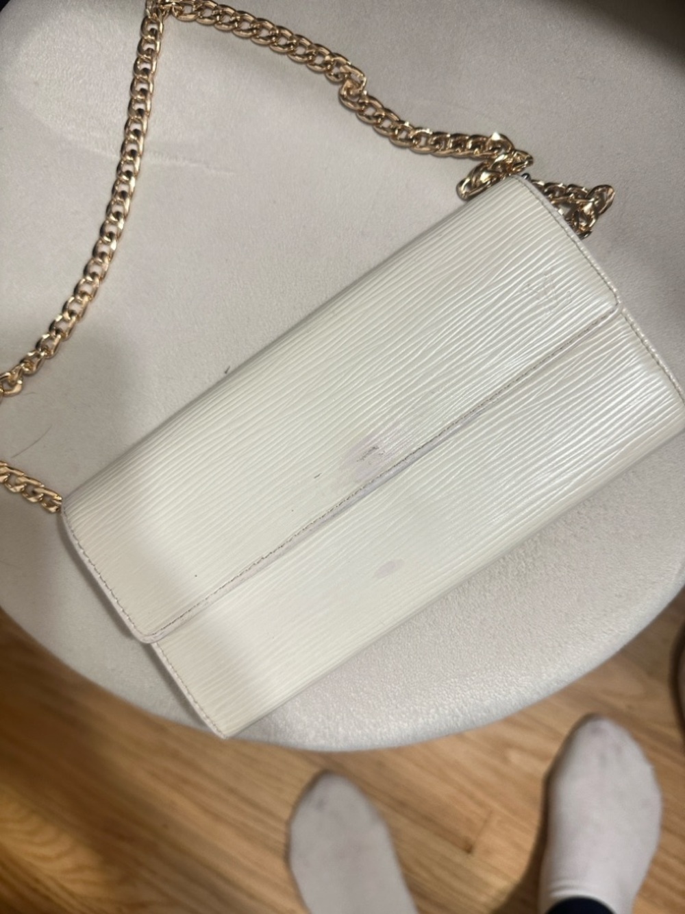 Louis Vuitton white Epi leather wallet